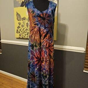 Sacred Threads - Tie-Dye Maxi Dress - One SIZE FITS most